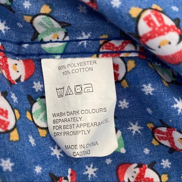 Simon Banks X-Mas print Button down Men's Shirt-S - Picture 6 of 10